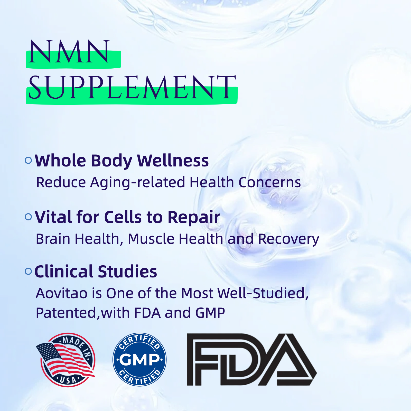 NMN 500mg | High Purity Formula | Dietary Ingredient for Daily Wellness Support